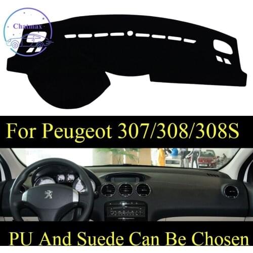 Customize For Peugeot 307/308 08-13 16-19/308S Dashboard Console Cover PU Leather Suede Protector Sunshield Pad