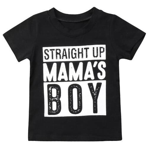 MAMAS BOY Kids Baby Boy Short Sleeve T-shirt Tops Casual Cotton Age 1 2 3 4 5 6Y