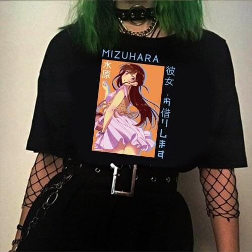 Anime Kanojo Okarishimasu T Shirt Manga Mizuhara Chizuru Graphic T Shirt Tops Kawaii