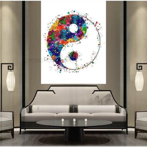 Canvas Painting Yoga Art Poster Fatima Lotus Hands Meditation Tai Chi Mural Gym Bedroom Home Wall Decoration Picture