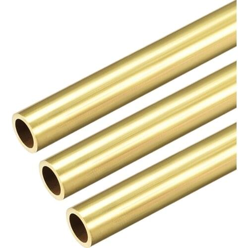 Uxcell Brass Round Tube 300mm Length 10mm OD 1mm Wall Thickness Seamless Straight Pipe Tubing 3 Pcs