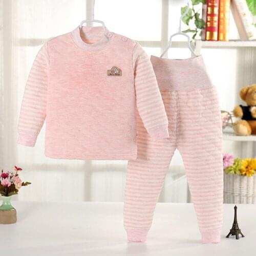 Hot Winter baby brand Pajamas sets thick Keep warm Plus velvet cartoon car Pyjamas girls boys kid clothes sleepwear Leisure wear