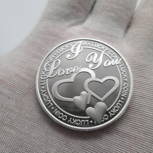 Love Silver Commemorative Coins I Love You Romantic Lucky Wish Heart Corresponding Crafts Valentines Day Marriage Wedding Gifts