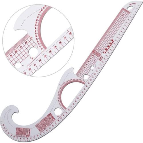Multi-function Plastic French Curve Sewing Ruler Measure 360 Tailor Ruler Degree Tools Bend Ruler Making