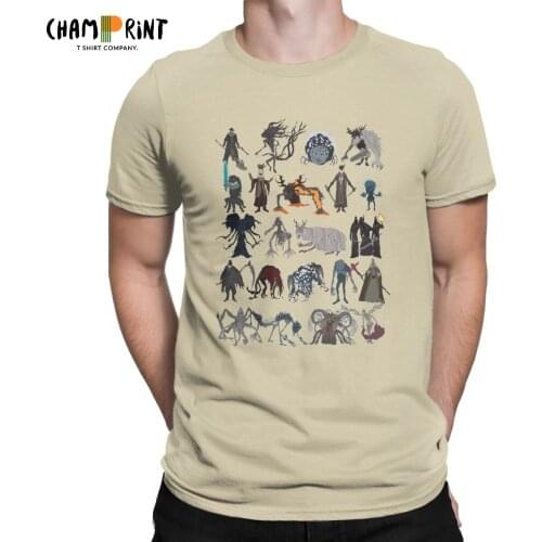 Men Bloodborne Bosses T Shirts Dark Souls 100% Cotton Clothing Novelty Short Sleeve Round Neck Tee Shirt Gift Idea T-Shirts