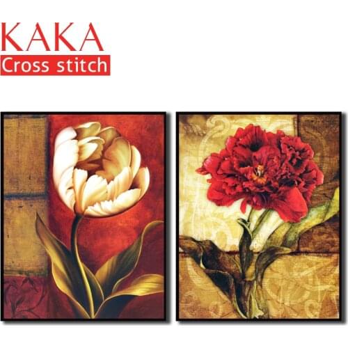 Cross stitch kits,Embroidery needlework sets with printed pattern,11CT-canvas for Home Decor Painting,Flowers Full NCKF024