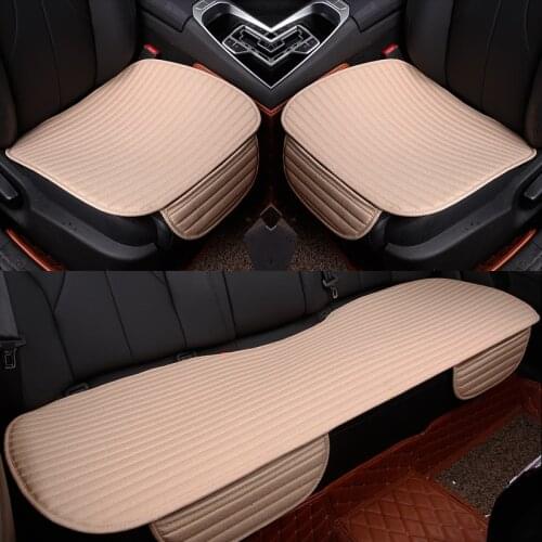 Flax Car Seat Cover Linen Front Rear Cushion Breathable Protector Mat Pad Auto Four Seasons Universal Comfortable and Breathable
