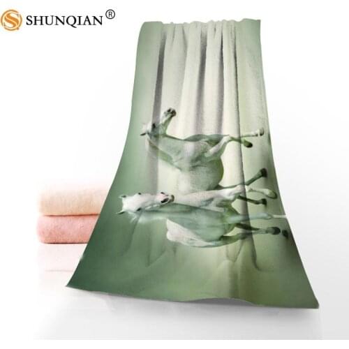 New Custom Horse Towel Printed Cotton Face/Bath Towels Microfiber Fabric For Kids Men Women Shower Towels WY765