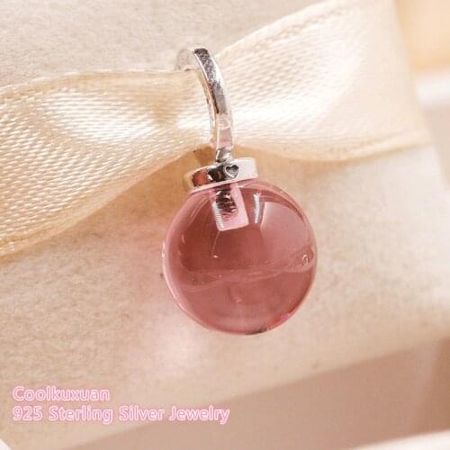 Autumn 100% 925 Sterling Silver Love Potion Pendant, Pink Crystal Beads Fit Original Pandora Charms Bracelet DIY jewelry