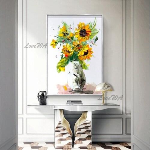 Sunflowers Abstract 100% Handpainted Painting New Arrival Wall Art Home Decor Picture Modern Oil Painting On Canvas Unframed