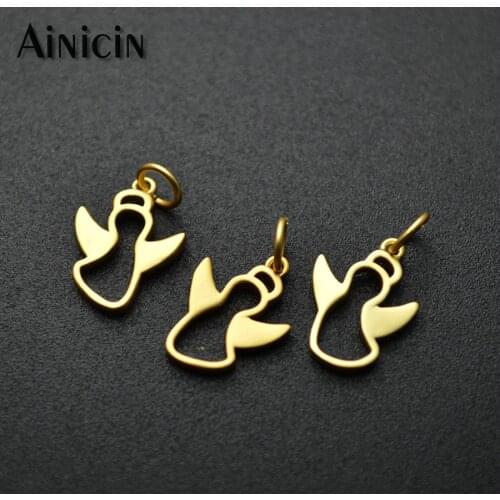 20pcs Matte Surface Gold Plating Hollow Out Sky Agnle Charms 5mm Diameter Circle Fashion Women Jewelry Making Findings