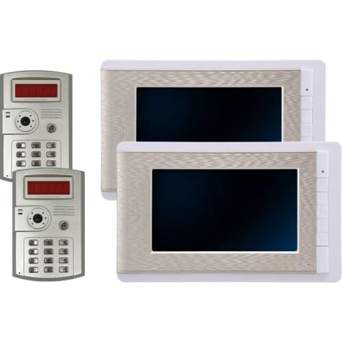 Two to two 7 Inch LCD Monitor Intercom Wired Video Door Phone