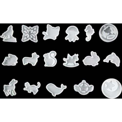QIAOQIAO DIY Clear Silicone Mold DIY Animal Pendant Necklace Jewelry Mould Hair Accessories Resin Craft Tool