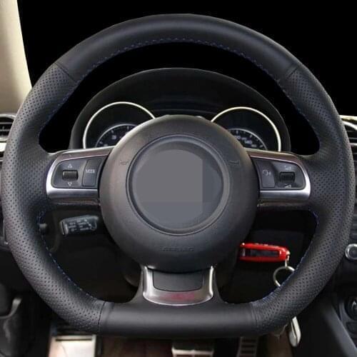 DIY Black Faux Leather Car Steering Wheel Cover For Audi A3 S3 (8P) Sportback 2008-2012 R8 TT TTS (8J) 2006-2014