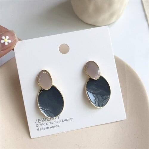 Web Celebrity, Randy Color Stud Earrings Wind Hit Color Drop Glaze High Elegance Personality Joker Earrings Women Push-back