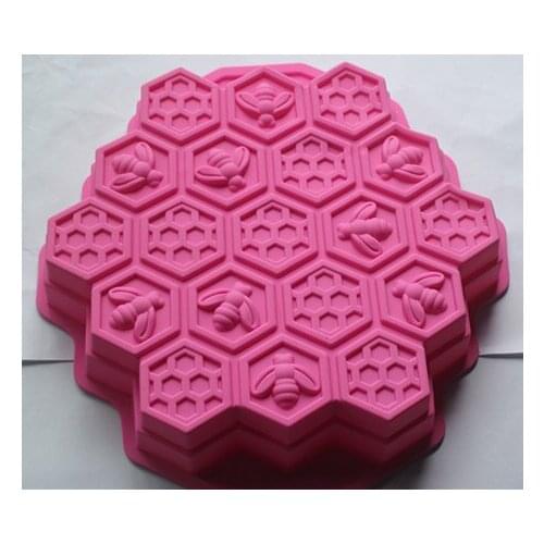 Silicone soap mold Bee honeycomb shape fondant cake chocolate mold resin clay craft mould decoration tools