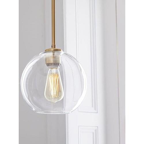 Modern Simple Glass Pendant Lights Nordic Home Decor Creative Glass Hanging Lamp Bedroom Bedside Dining Room Bar Cafe Fixtures