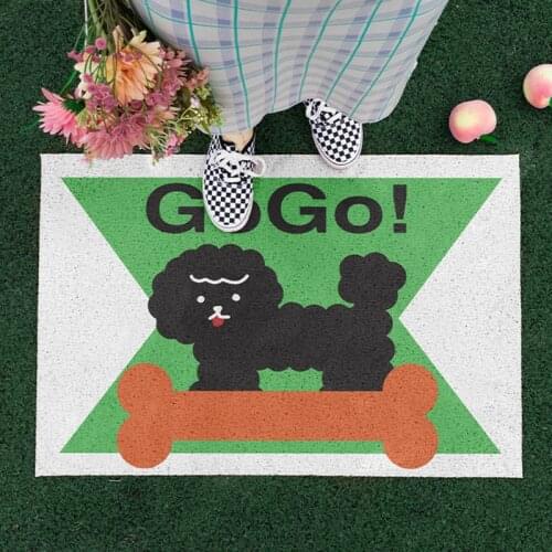 Modern Cute Dog Home Door Mat Carpet PVC Non-slip Mat Silk Loop Living Room Mat Entrance Door Mat Custom Size Hallway Mat Carpet