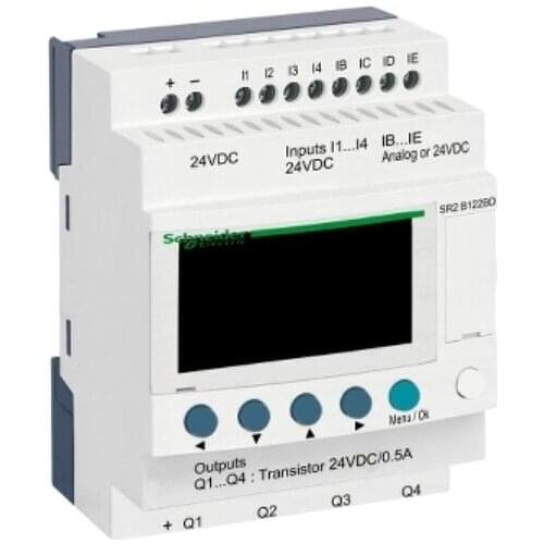 SR2B122BD compact smart relay Zelio Logic - 12 I O - 24 V DC - clock - display
