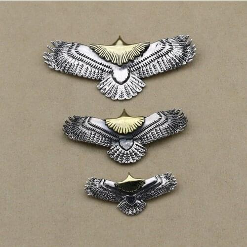 Takahashi Kagura Goros Thai Silver Silver Retro Jewelry Personalized Handmade Feather Necklace Eagle Pendant