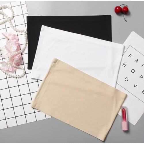 Summer Women Sexy Modal Bandeau Top Solid Breathable One-piece Elastic Strapless Bra Bandeau Soft Seamless Ladies Tank Crop Tops