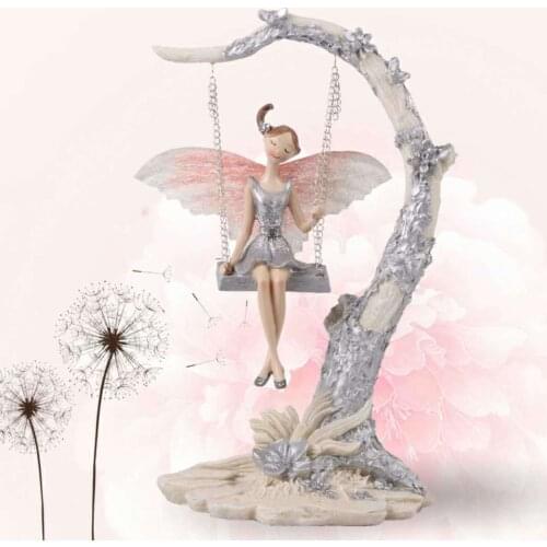 Angel girl sculpture living room home decoration resin Statue swing Angel ornaments childrens Day Birthday wedding Crafts gifts