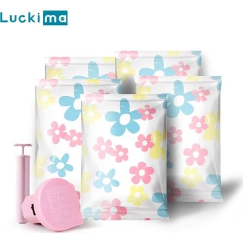 New portable Air Vacuum Storage Bags for Clothes Pillows Blankets Scarf Coat Luggage Home Vacuum Pump Compressed Bag Hot Sale