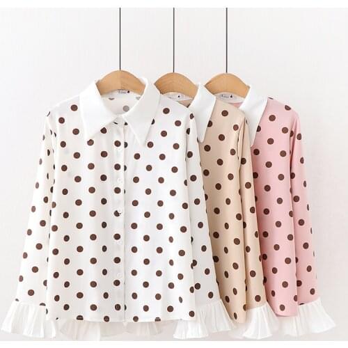 XING WEI SI Polka Dot Blouses