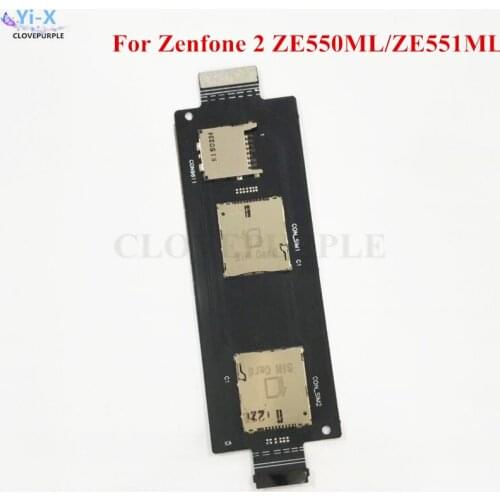 10PCS Dual SIM Card Reader Holder Connector Slot Flex Cable for ASUS ZenFone 2 5.5" ZE550ML ZE551ML