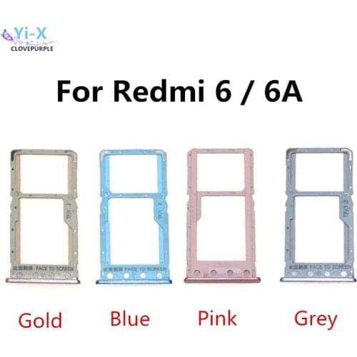 10pcs/lot SIM Card Tray Holder Micro SD Card Slot Holder Adapter for Xiaomi Redmi 6 / 6A