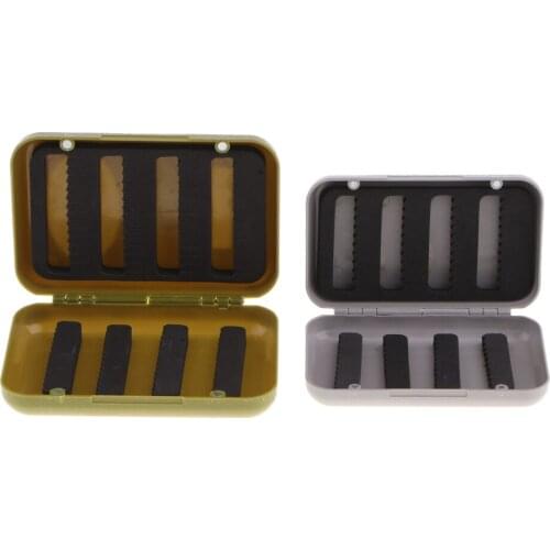 2PCS Protective Fly Fishing Cases Fishing Hook Set Box Flies Storage Boxes Gray/Green