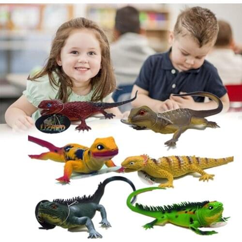 37cm Simulation Lizard Toy Model Squeaky Animal Model Educational Random Color 1pc Toys Early D8P6