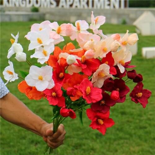 5pcs 9 Heads Lilacs Artificial Flowers Wedding Background Wall Road Guide Decorative Fake Flowers Home Display Bouquet