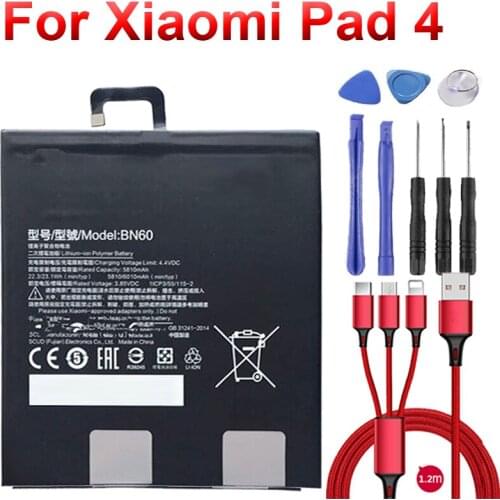 5810mAh BN60 battery For Xiaomi Pad 4 Mipad 4 bn60 for Xiao Mi Tablet Replacement+USB cable+toolkit