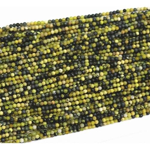 Natural grass green calaite stone turquoises 2mm 3mm round loose spacers accessories beads for jewelry fashion 15inch B431