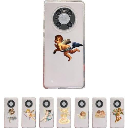 Baby angel painting aesthetic art Phone Case Transparent For Huawei honor V 40 30 20 X note 10 pro lite max s Soft TPU bags