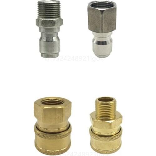 DWZ 1PCS 1/4" High Pressure Quick Connector Car Washer Adapter Water Gun Hydraulic Couplers Couplings For Garden Irrigation