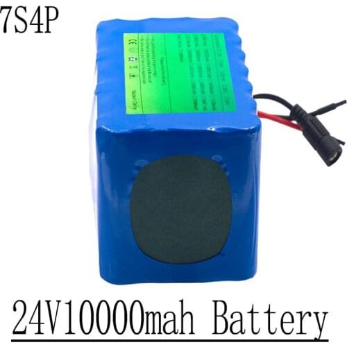 24V 10Ah Electric Bicycle/Wheelchair Supporting Lithium Battery 29.4V10000mAh 7S 4P for 250W 350W 15A BMS Motor