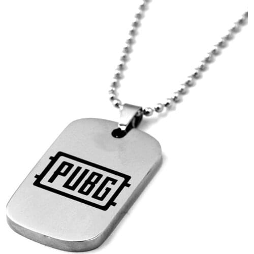 Game Playerunknowns Battlegrounds Necklace Keychain Stainless Steel PUBG WINNER CHICKEN DINNER Letter Logo Dog Tag Pendant