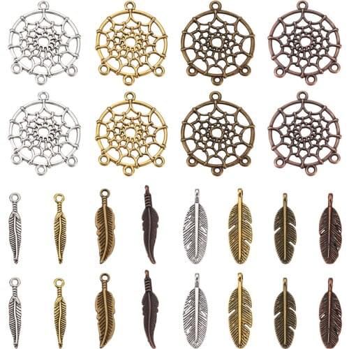 Tibetan Style Alloy Chandelier Components Links, Mixed Color, 96pcs/set