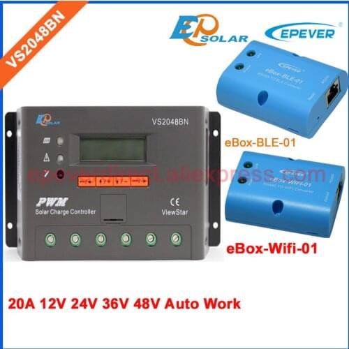 48V VS2048BN controller for solar panels Battery charger regulator bluetooth and wifi BOX PWM EPEVER 20A 20amp 36V 24V