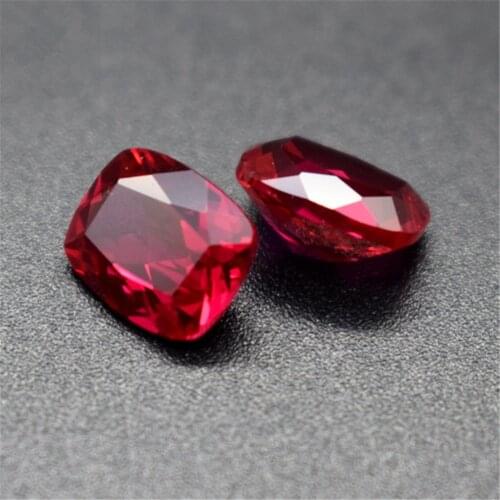 Ruby Rectangle Faceted Gemstone Cushion Cut Ruby Gem Blood-red Multiple Sizes to Choose GR26
