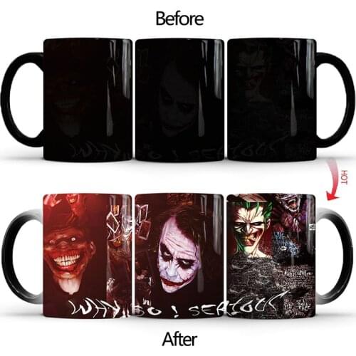 1Pcs New 350ml The Joker Magic Color Changing Mug Coffee Milk Tea Cup Best Gifts for Your Children Friends Drop Shipping