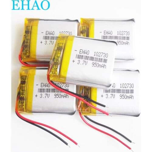 Lot 5 pcs EHAO 102730 3.7V 950mAh Lithium Polymer LiPo Rechargeable Battery For Mp3 GPS smart watch speaker bluetooth