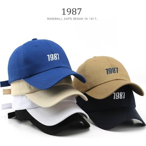 Fashion Baseball Cap for Women and Men Cotton Snapback Hat Unisex Spring Summer Sun Hats 1987 Embroidery Caps Dad Hats