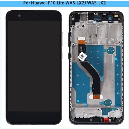 Original 5.2‘’ For Huawei P10 Lite WAS-LX2J WAS-LX2 WAS-LX1A WAS-L03T LCD Display Touch Screen Digitizer Assembly With Frame