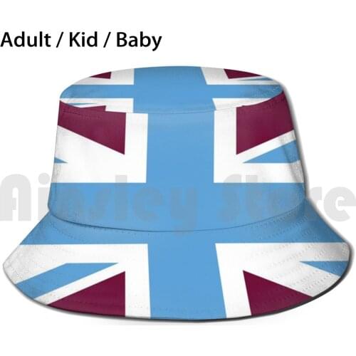 Claret & Sky Union Jack Flag Bucket Hat Adult kid baby Beach Sun Hats 1966 The Hammers Upton Park Boleyn Ground Stratford