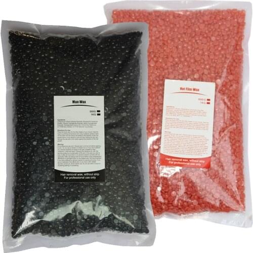 2Bags Hard Bean Hot Film Body Hair Removal Bikini Depilatory 500g/bag Face Hair Legs Arm Hair Removal Bean