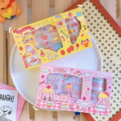 Yisuremia 13pcs/Box Kawaii Washi Masking Tape Sticker Gift Set For Decorate DIY Crafts Scrapbook Diary Planner School Stationery
