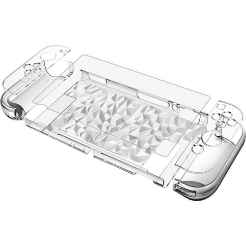 Clear Diamond Glitter Hard Case Protective Cover Bling Shell for Nintend Switch Console NS Joy-Con Crystal Front Back Protector